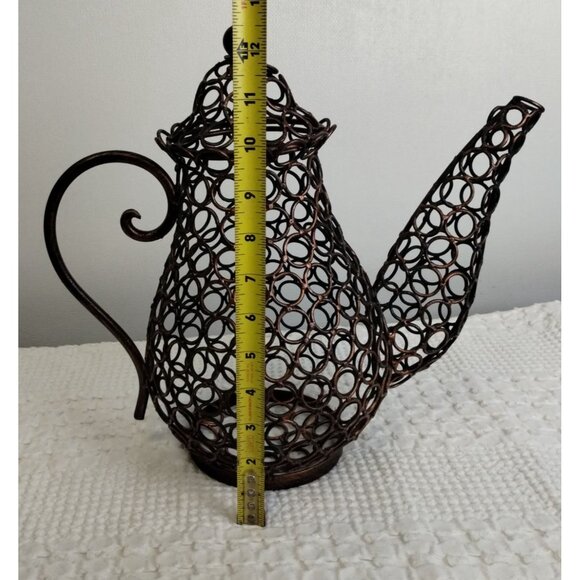 Vintage French Copper Color Metal Decorative Tea Pot Lid 12.5" SKU 2383 - Picture 5 of 7